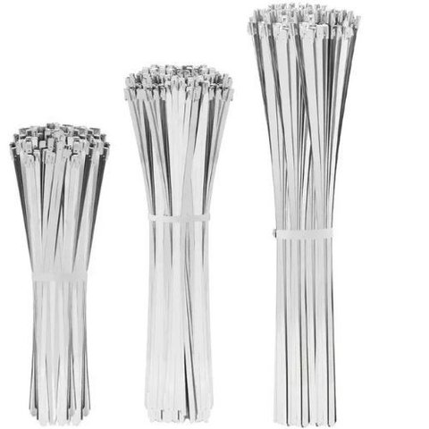Kit 100 Abraçadeiras Aço Inox 4,6x150mm Zip Tie Enforca Gato