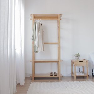 Guarda-roupa Closet Laguna 3 Prat 90cm Verniz Amêndoa