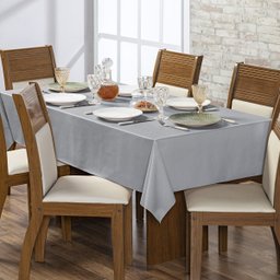 Toalha de Mesa 6 Lugares Térmica Impermeável 1,40 M X 2,00 M Cinza - 3