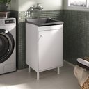 Ver imagem 6 de Balcão de Lavanderia com Tanque + Válvula + Sifão 100% Mdf