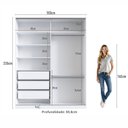 Ver imagem 3 de Guarda Roupa Solteiro com Espelho 2 Portas 3 Gavetas Rc 2003 Linha Roupeiros Emovell