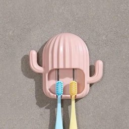 Porta Escova de Dente Cacto: Organização Divertida:rosa - 2
