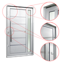 Ver imagem 3 de Porta Pivotante Alumínio Lambril Miraggio c/Pux.Esq. Elite Branco 216x120 Brimak