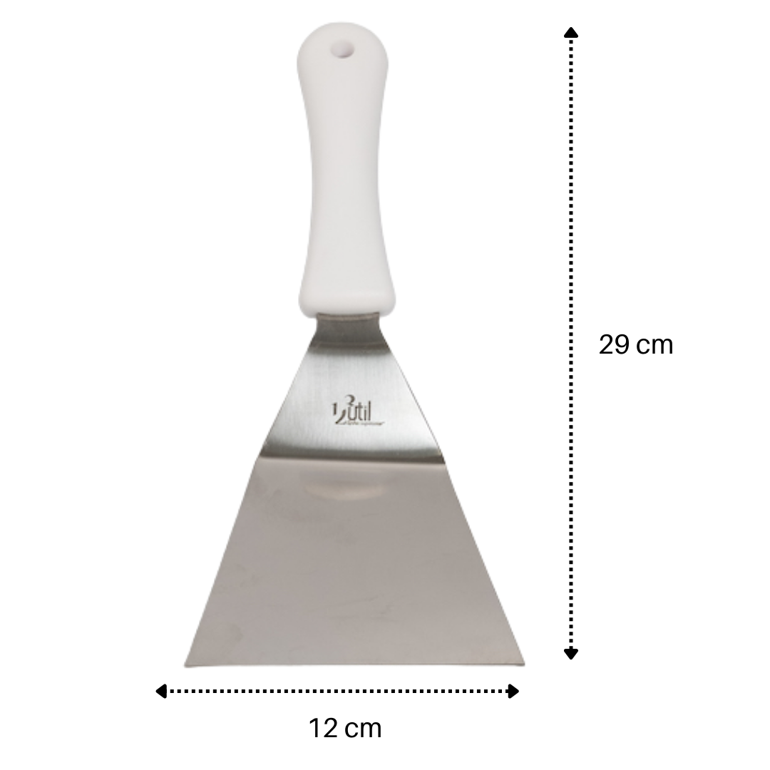 Espátula Chapeiro Fritura Chapa Curva Aço Inox Lanche 6,5" - 1
