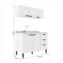 Ver imagem 3 de Cozinha Alta Bia Completa Modulada 2 Peças 120x193 Branco