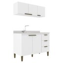 Ver imagem 2 de Cozinha Alta Bia Completa Modulada 2 Peças 120x193 Branco