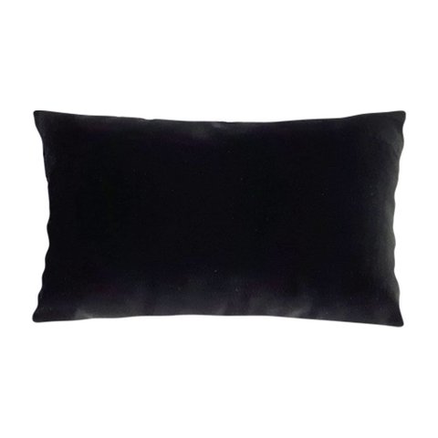 Capa para Almofada em Veludo Liso Retangular Preto