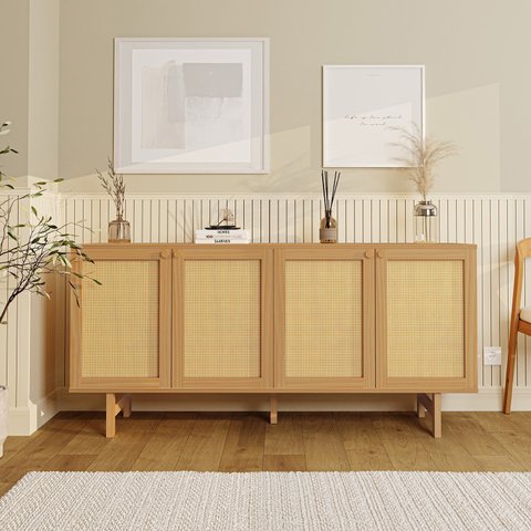 Balcão 4 Portas Rattan Magna CabeCasa MadeiraOriginals