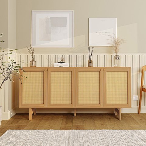 Balcão 4 Portas Rattan Magna CabeCasa MadeiraOriginals
