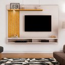 Ver imagem 1 de Painel Elite para TV até 60 180cm em MDF-MDP com Iluminação LED Bege Carmolar Móveis