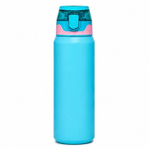 Garrafa Térmica Ms-968 800ml Isolada Canudo Squeeze Quente e Frio:Azul