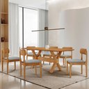 Ver imagem 1 de Sala de Jantar Mesa Star 180cm Tampo Laminado Barril e 6 Cadeiras Star Moderna Mobilia