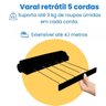 Varal Lavanderia Solução Espaço Pratico Retrátil Recolhível - 3
