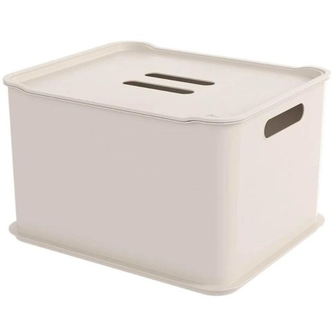 Conjunto 3 Cestas Organizadoras com Tampa 23,9l Empilhável Fit Ultra Coza Light Plástico