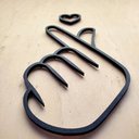 Ver imagem 2 de Quadro Coração Com A Mão / Adorno De Parede, Decoração - Preto - Toque 3D