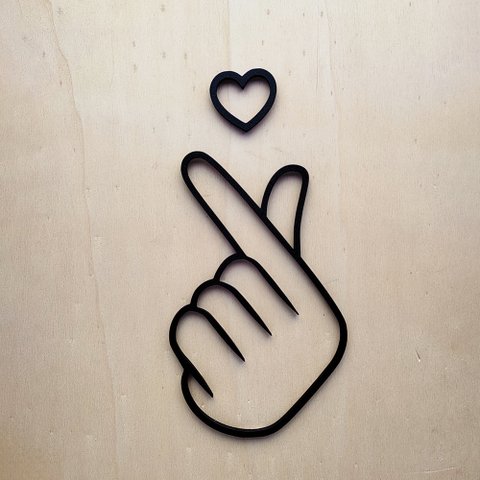 Quadro Coração Com A Mão / Adorno De Parede, Decoração - Preto - Toque 3D