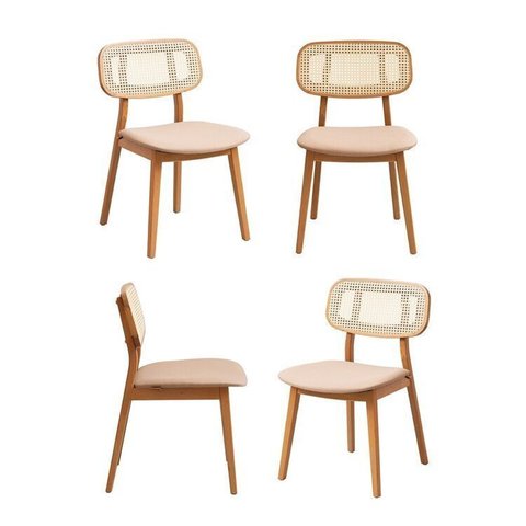 Kit 4 Cadeiras Madeira Maciça Liz CabeCasa MadeiraOriginals