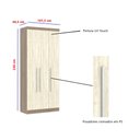 Ver imagem 3 de Guarda Roupa 3 Portas 2 Gavetas Internas - Módulo Dormitório Master - Guarda Roupas Modulado Luciane
