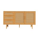 Ver imagem 3 de Buffet 2 Portas 3 Gavetas Rattan Magna CabeCasa MadeiraOriginals Bege/Mel
