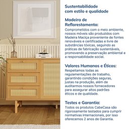 Buffet 2 Portas 3 Gavetas Rattan Magna Cabecasa Madeiramadeira - 8