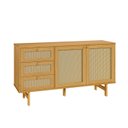 Ver imagem 3 de Buffet 2 Portas 3 Gavetas Rattan Magna CabeCasa MadeiraOriginals