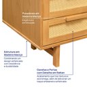 Ver imagem 7 de Buffet 2 Portas 3 Gavetas Rattan Magna CabeCasa MadeiraOriginals Bege/Mel