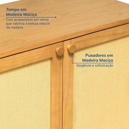 Buffet 2 Portas 3 Gavetas Rattan Magna Cabecasa Madeiramadeira - 4