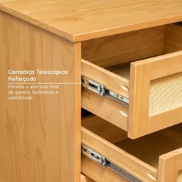 Buffet 2 Portas 3 Gavetas Rattan Magna Cabecasa Madeiramadeira - 6