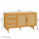 Ver imagem 3 de Buffet 2 Portas 3 Gavetas Rattan Magna CabeCasa MadeiraOriginals Bege/Mel
