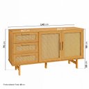 Ver imagem 4 de Buffet 2 Portas 3 Gavetas Rattan Magna CabeCasa MadeiraOriginals Bege/Mel