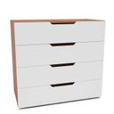 Ver imagem 2 de Cômoda para Quarto 4 Gavetas 90cm Madri Branco/Freijó