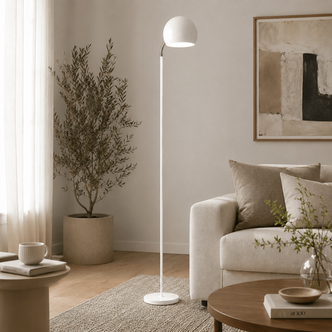 Luminária de Piso Abajur Chão Gardner Branco