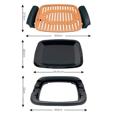 Grelha Grill Elétrico por Indução Antiaderente Portátil 110v
