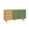 Buffet 2 Portas Laca 3 Gavetas Rattan Magna CabeCasa MadeiraMadeira - 9