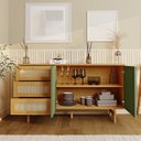 Ver imagem 2 de Buffet 2 Portas Laca 3 Gavetas Rattan Magna CabeCasa MadeiraOriginals