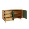 Buffet 2 Portas Laca 3 Gavetas Rattan Magna CabeCasa MadeiraMadeira - 10