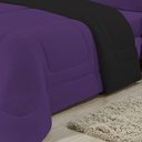 Ver imagem 2 de Edredom Dupla Face 100% Algodão Malha Queen Gran Moratta 01 Peça - Preto- Roxo