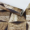 Ver imagem 1 de Papel de Parede Efeito Madeira 3d Marrom Claro+ Cola Inclusa Vinilico Lavável