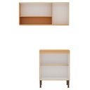 Ver imagem 3 de Lavanderia Modulada 2 Peças , 1 Armário Aéreo 1 Balcão Duas Portas 100% MDF Bege/Freijó