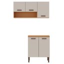 Ver imagem 2 de Lavanderia Modulada 2 Peças , 1 Armário Aéreo 1 Balcão Duas Portas 100% MDF Bege/Freijó