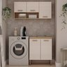 Lavanderia Modulada 2 Peças , 1 Armário Aéreo 1 Balcão Duas Portas 100% Mdf - 1