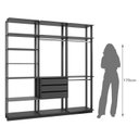 Ver imagem 5 de Conjunto Closet Guarda Roupa 5 Prat. 3 Gav. 1 Cab 2100x2200x445 Mm