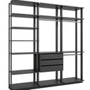 Ver imagem 2 de Conjunto Closet Guarda Roupa 5 Prat. 3 Gav. 1 Cab 2100x2200x445 Mm