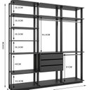 Ver imagem 4 de Conjunto Closet Guarda Roupa 5 Prat. 3 Gav. 1 Cab 2100x2200x445 Mm