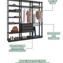 Ver imagem 6 de Conjunto Closet Guarda Roupa 5 Prat. 3 Gav. 1 Cab 2100x2200x445 Mm