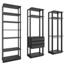 Ver imagem 3 de Conjunto Closet Guarda Roupa 5 Prat. 3 Gav. 1 Cab 2100x2200x445 Mm