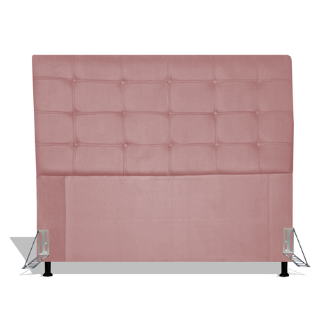 Cabeceira Estofada Rubi 160 cm Para Cama Box Quarto Queen Size MV Estofados Suede Rose