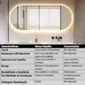 Espelho Inteligente Touch Led 3 Cores Banheiro Sala Quarto 150x60 Cm - 8
