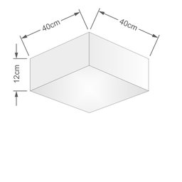 Plafon Quadrado Vivare Md-3050 Cúpula em Tecido 12/40x40cm - Bivolt - Café - Bivolt - 2