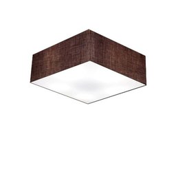 Plafon Quadrado Vivare Md-3050 Cúpula em Tecido 12/40x40cm - Bivolt - Café - Bivolt - 1
